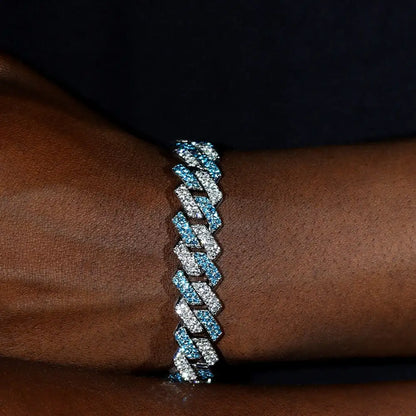 Blue & White Cuban Bracelet