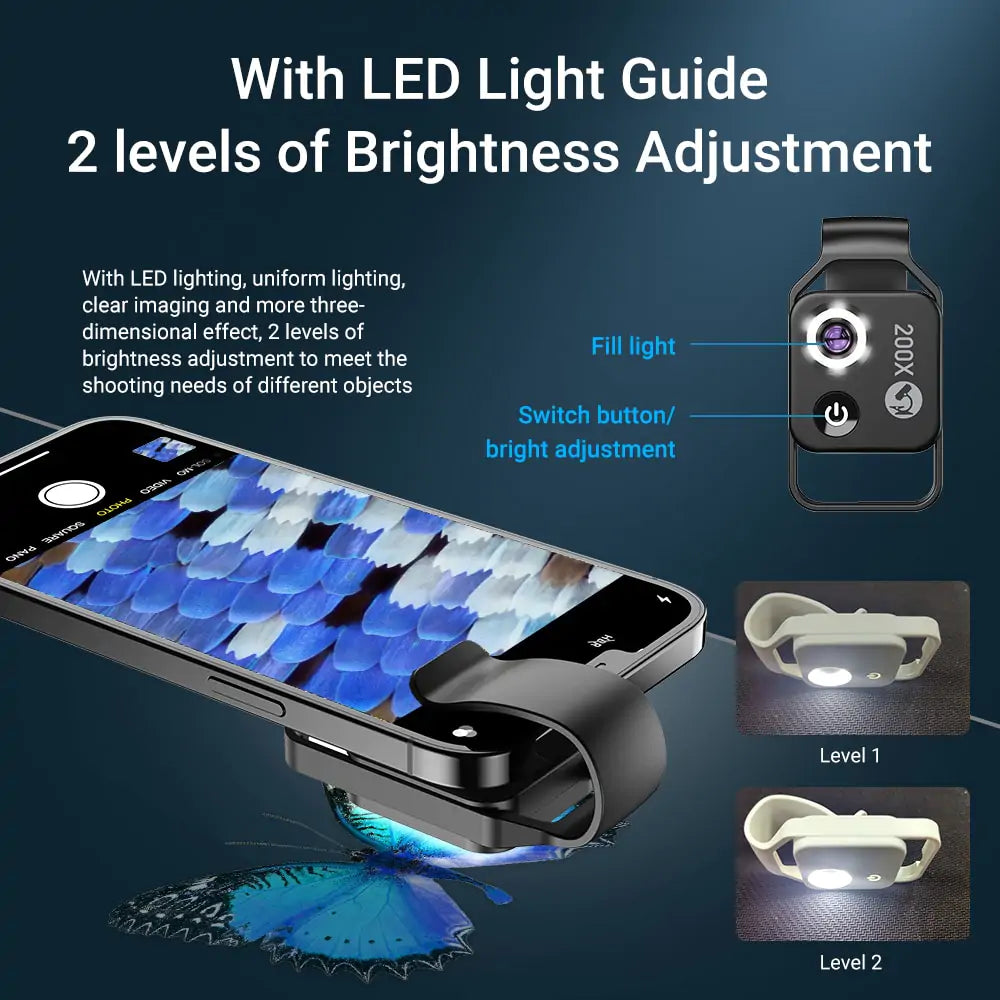 Microscope Lens with LED Light