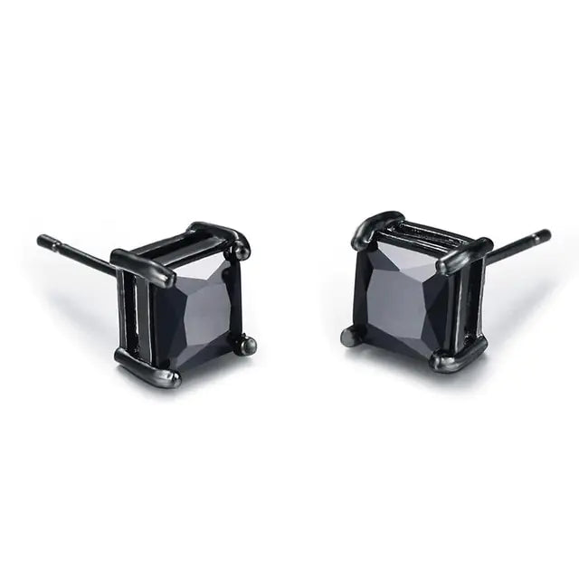 Small Black Punk Stud Earrings