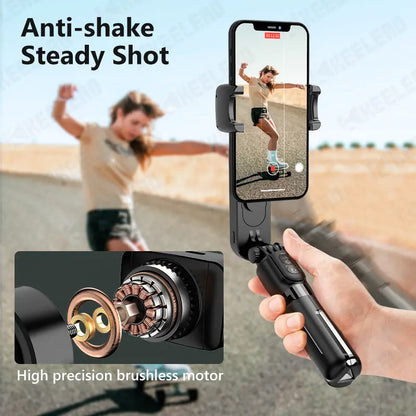 Gimbal estabilizador selfie stick tripé com luz de preenchimento sem fio bluetooth para huawei xiaomi iphone 13 celular smartphone