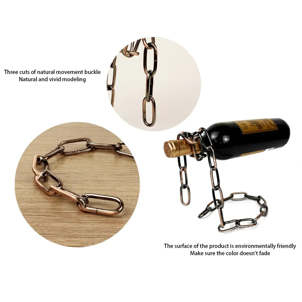 Metal Chain Hanging Wine Rack