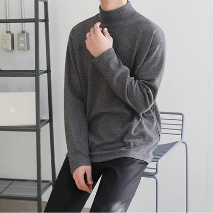 Casual Velvet Turtleneck Men Loose Sweater