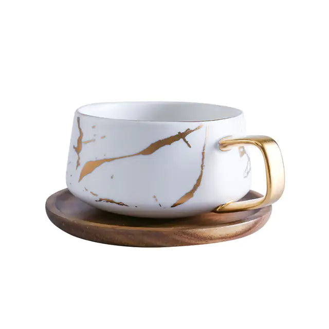 Coffee Mugs Marble Gold Inlay