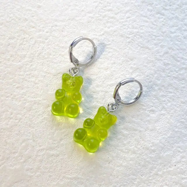 Cute Acrylic Gummy Bear Dangle Earrings