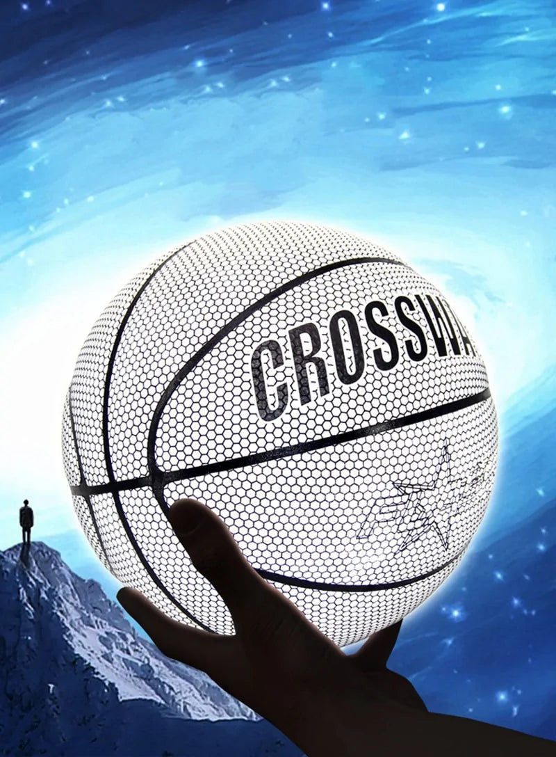 Holographic Reflective Basketball Ball Wear-Resistant Luminous Night